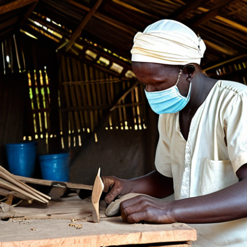Home 6 **
"A woodcarver in a village setting in the Central African Republic, meticulously crafting a traditional mask from dark wood. The mask features intricate carvings and symbolic elements. The artisan is fully clothed in modest, traditional attire. Background shows a simple workshop and local village life. Perfect anatomy, correct proportions, natural pose, professional photography, high quality, safe for work, appropriate content, fully clothed, family-friendly."
**
